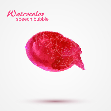 pink watercolor blank speech bubble vector illustrationのイラスト素材