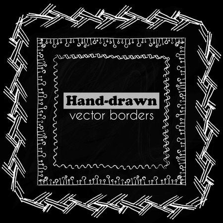 Hand drawn vector borders setのイラスト素材