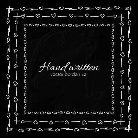 Hand drawn vector borders setのイラスト素材