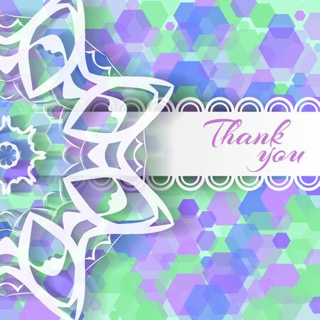 Colorful vector invitation card with round patternのイラスト素材
