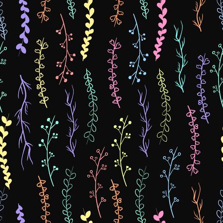 Floral vector pattern, texture with flowers and leaves.のイラスト素材