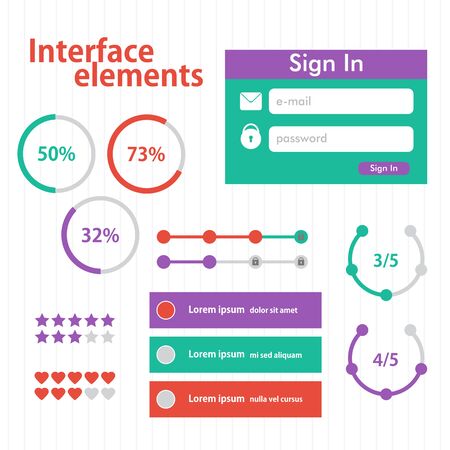 Infographic vector graphic elements template. Flat designのイラスト素材