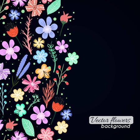 Colorful vector flowers card backgroundのイラスト素材