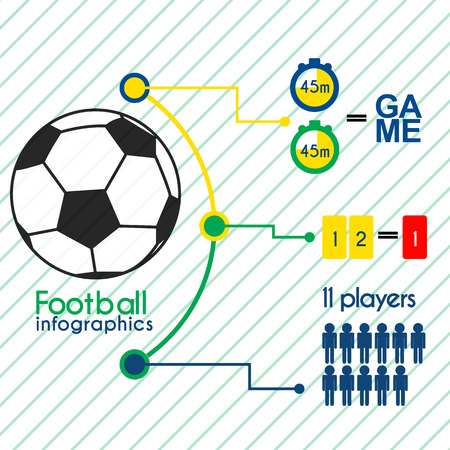 Football infographics elements set. Flat sport icons.のイラスト素材