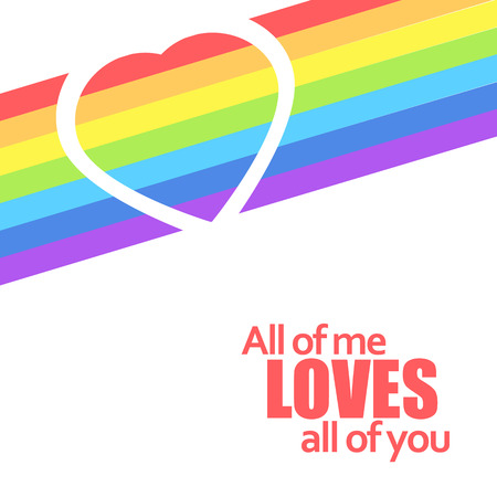 Rainbow heart. Vector background illustraitonのイラスト素材