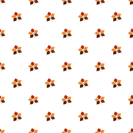 Abstract minimal seamless pattern with maple leaf on white backgroundの写真素材
