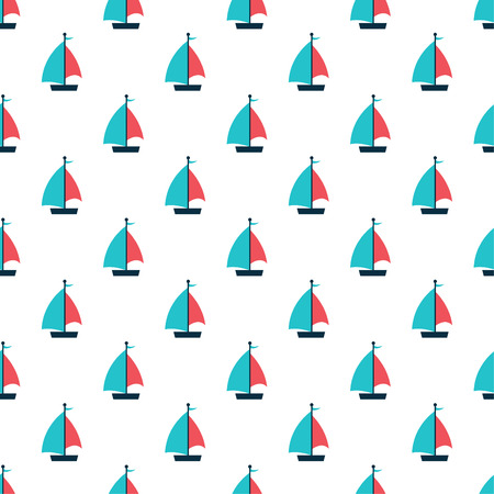 Abstract minimal seamless pattern. Hipster fashion design print with sailboat.の写真素材