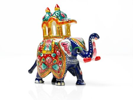 An beautiful elephant in white backgroundの写真素材