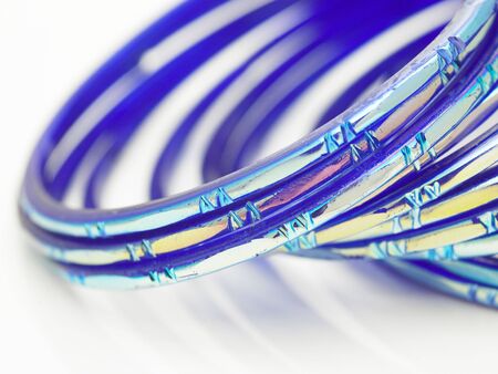  Blue bangles in white background