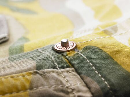 Close up of metal button
