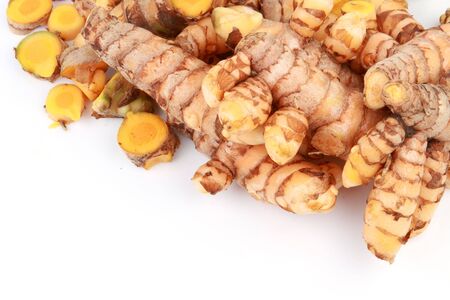turmeric on white background