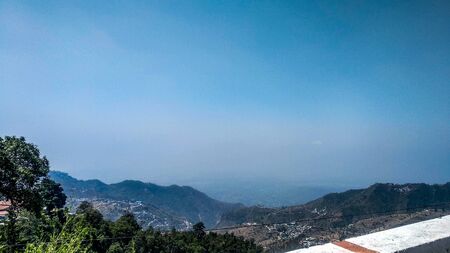 Mussoorie skyline with clear sky, uttarakhand, india