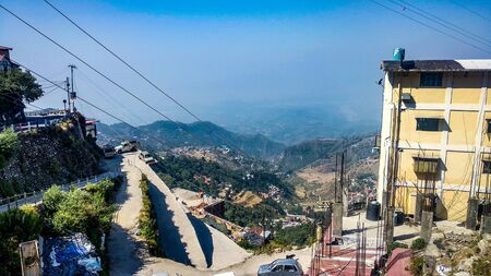Mussoorie skyline with clear sky, uttarakhand, india