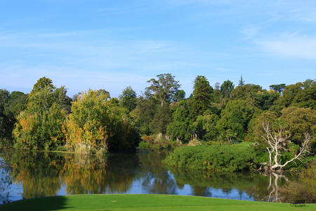 Lake and Gardenの写真素材