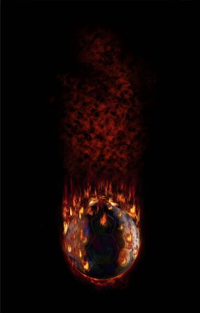burning football falling fast as hellの写真素材