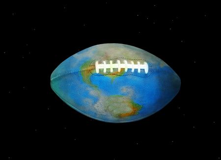 Football Earth in Space - The World of American Football and Rugbyの写真素材