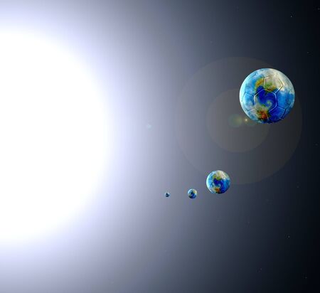 Soccer Galaxy - Some galactically good soccer god kicked these balls too hard...の写真素材