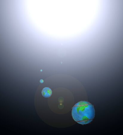 Tennis world balls fly in a sunnear orbit...の写真素材