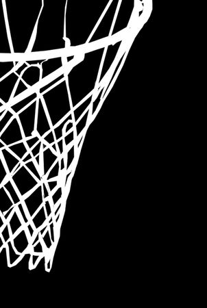 white basket with net on black backgroundの写真素材