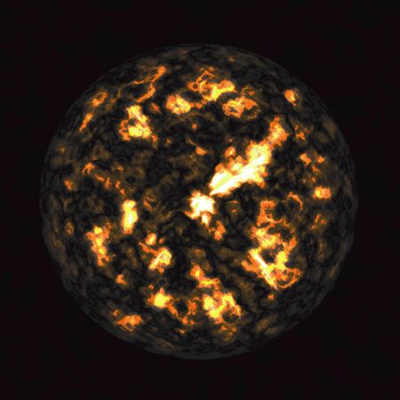 Glowing sun sphere in spaceの写真素材