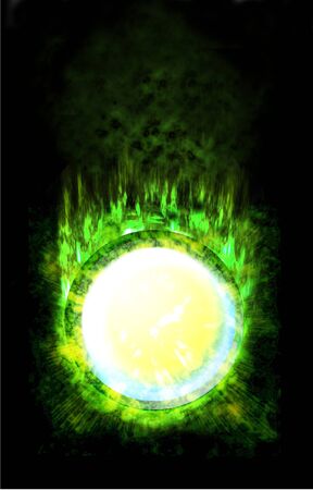Green burning Symbol - put on the white space what you wantの写真素材