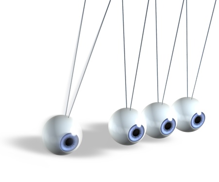 Kinetic pendula eye-shaped