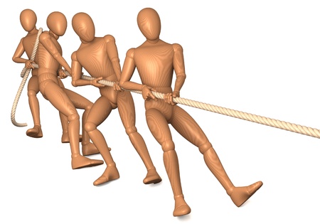 Figures in tug of warの写真素材