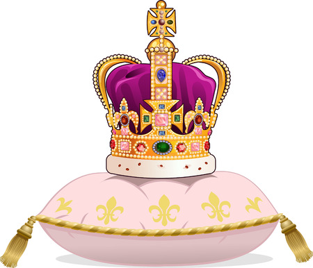 Royal Gold Crown on the pillowのイラスト素材
