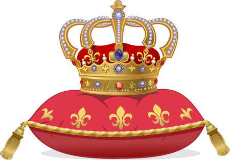 Royal Gold Crown on the pillowのイラスト素材