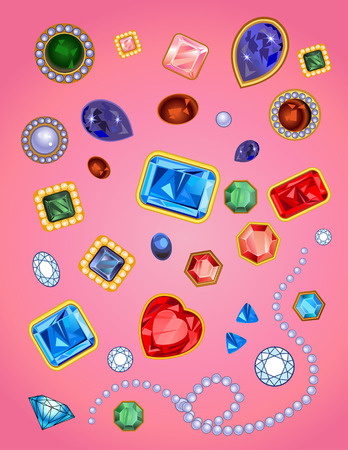 Bright gems on a black backgroundのイラスト素材