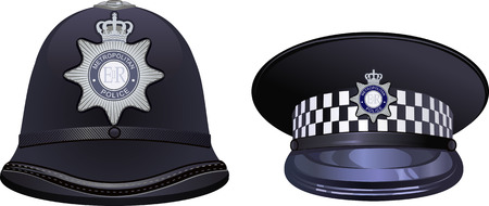 A traditional helmet of metropolitan British police officersのイラスト素材