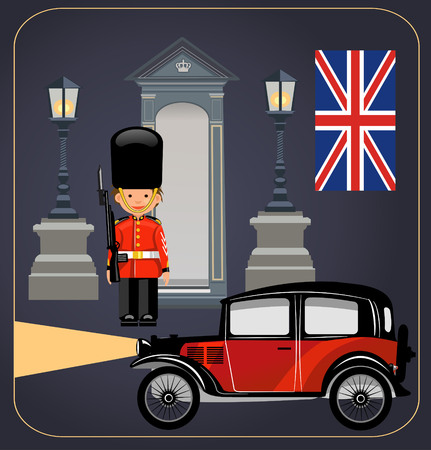A Royal Guard at Buckingham Palaceのイラスト素材