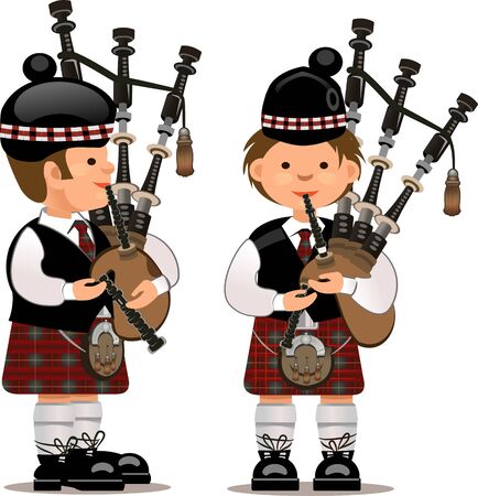 Scottish bagpiperのイラスト素材
