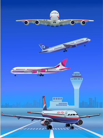 Airplane Airport Air Fly.のイラスト素材