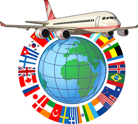 airplane travelのイラスト素材