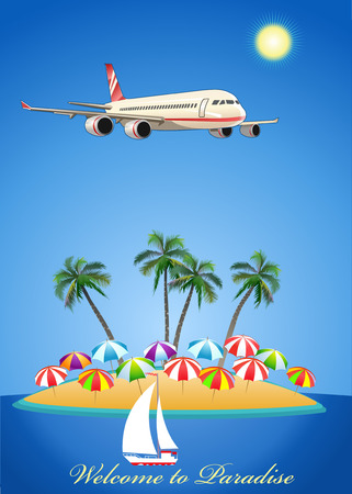 Airplane in Summerのイラスト素材