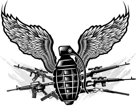 Guns: old and modernのイラスト素材