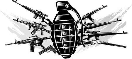 Guns: old and modernのイラスト素材