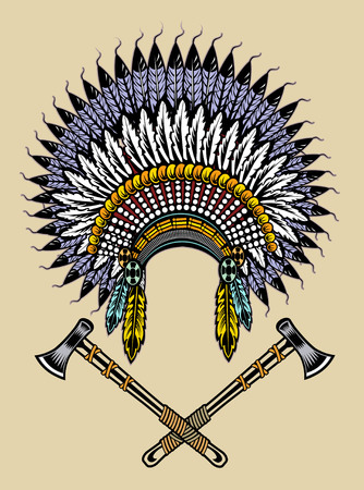 Native american war bonnetのイラスト素材