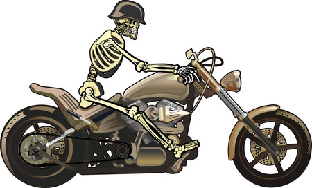 skeleton on motorcycleのイラスト素材