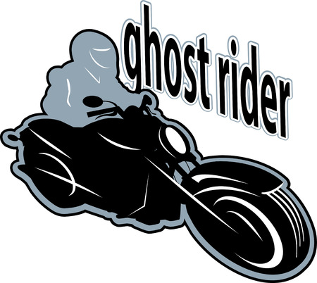 ghost motorbike riderのイラスト素材