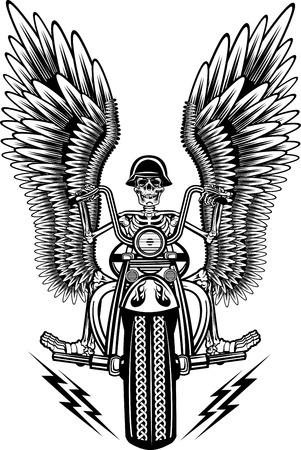 skeleton on motorcycleのイラスト素材