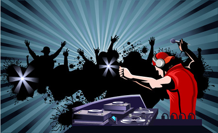 Dj made a music in clubのイラスト素材