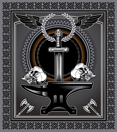 Excalibur, King Arthurのイラスト素材