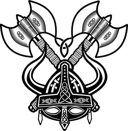 Viking Helmet arrow axのイラスト素材