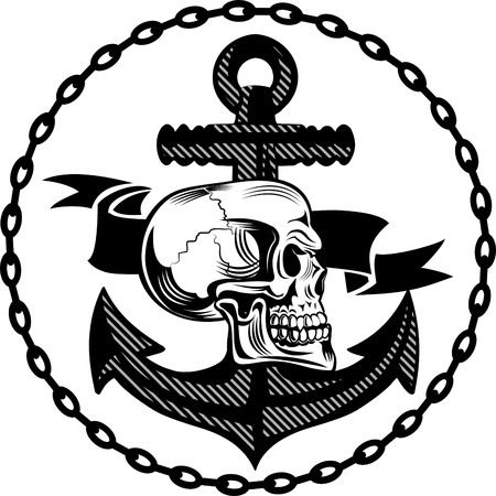 skull of an anchorのイラスト素材