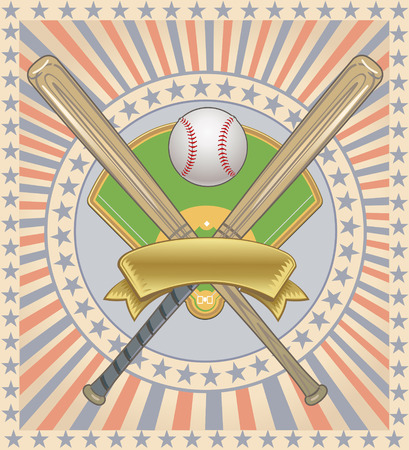 Baseball Game labelのイラスト素材