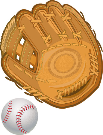 Baseball glove with ballのイラスト素材