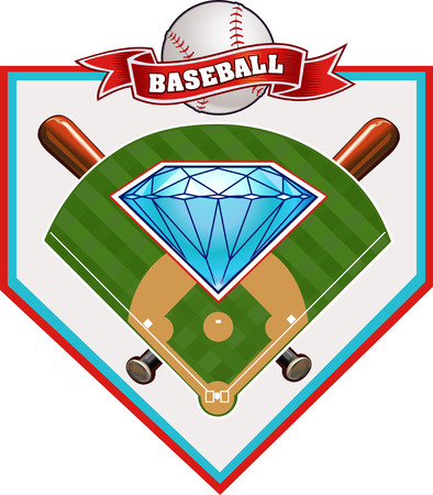 Baseball label diamondのイラスト素材