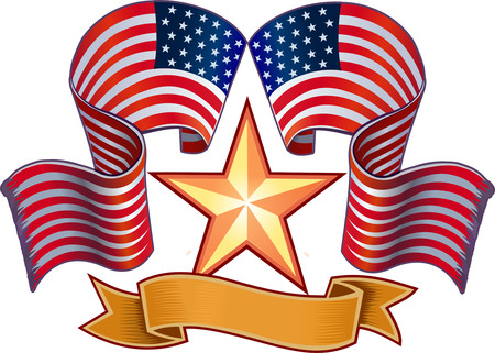 vector american flagのイラスト素材